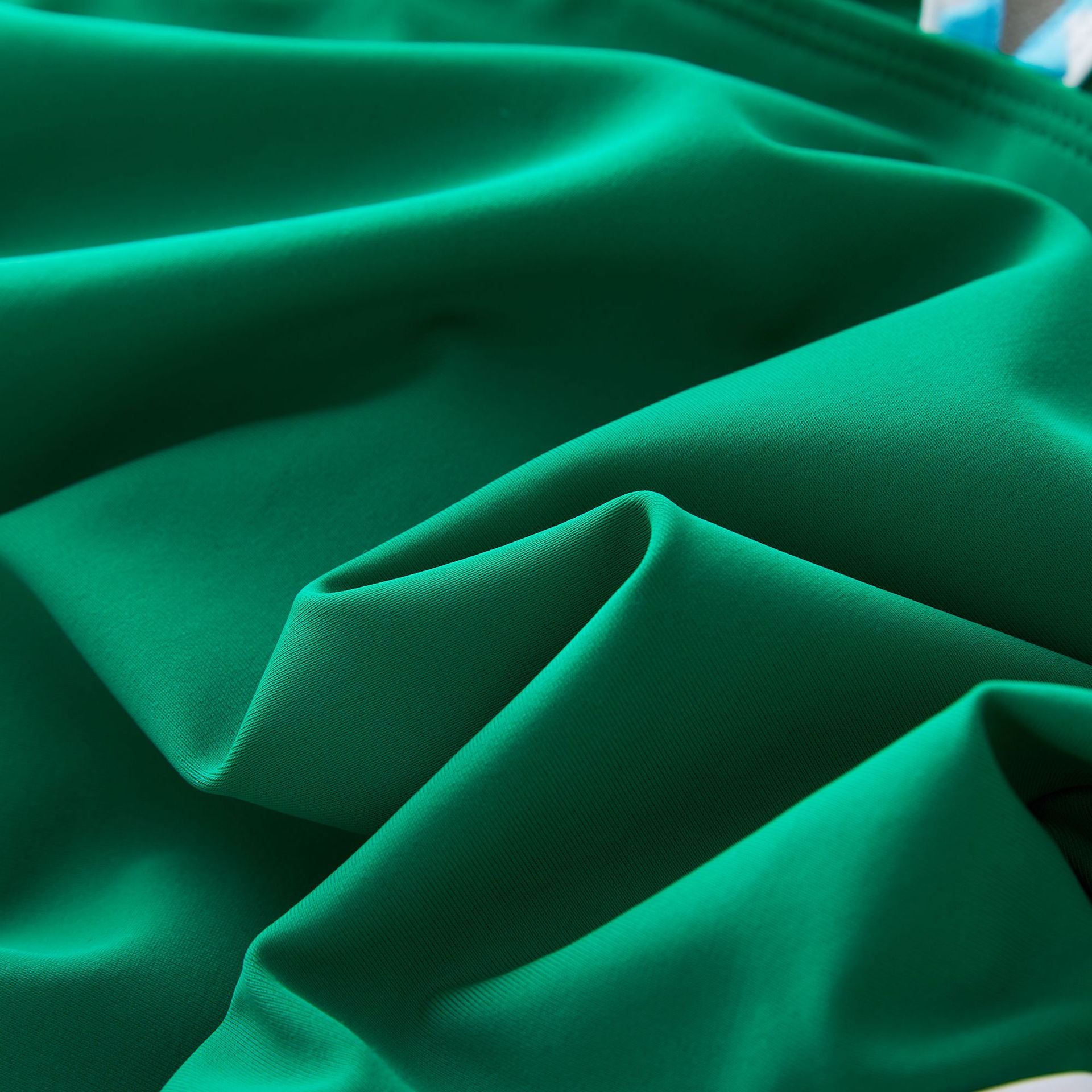 Ruffled Sleeve V Neck Cutout Green One Piece Swimsuit