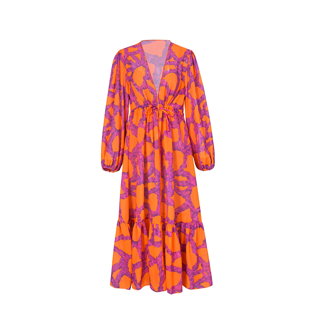 Starfish Printed Cutout One Piece Swimsuit and Cardigan