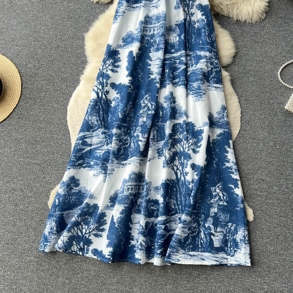 Halter Printed Off Shoulder Dress