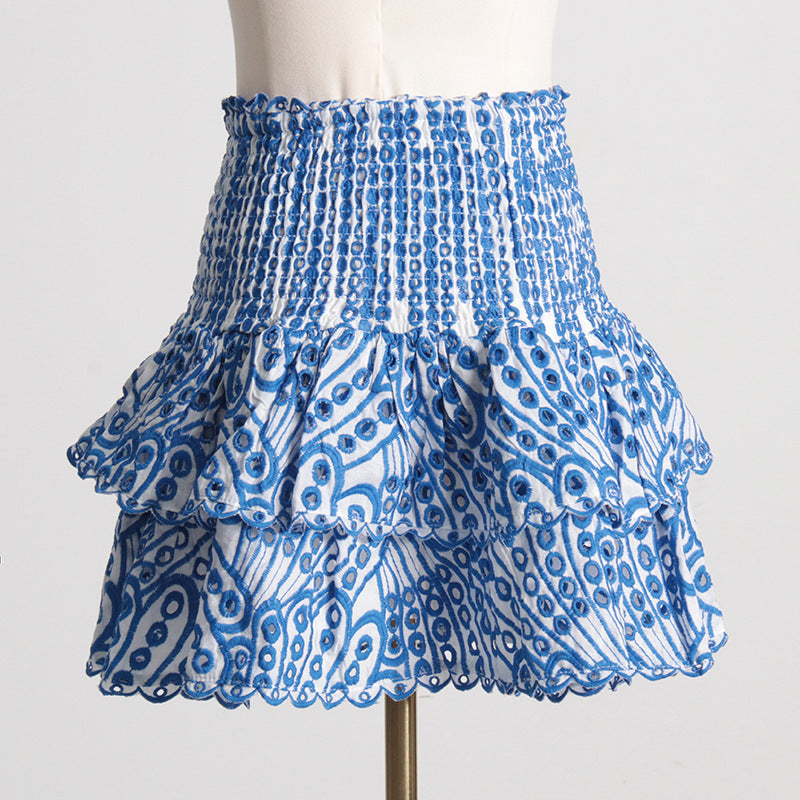 Ruffled Charmeuse Top and Skirt Set