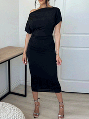 One Shoulder Bodycon Maxi Dress