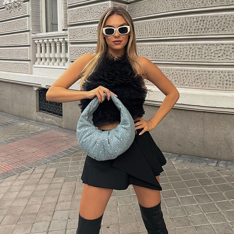 Halter Sexy Frilled Two Piece Set