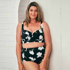 Plus Size Printed  High Waist Bikini Swimsuit