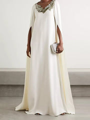 Embroidered V-neck Maxi Dresses