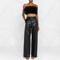 Stereoscopic Yarn Breast Top Chaparajos Two Piece Set