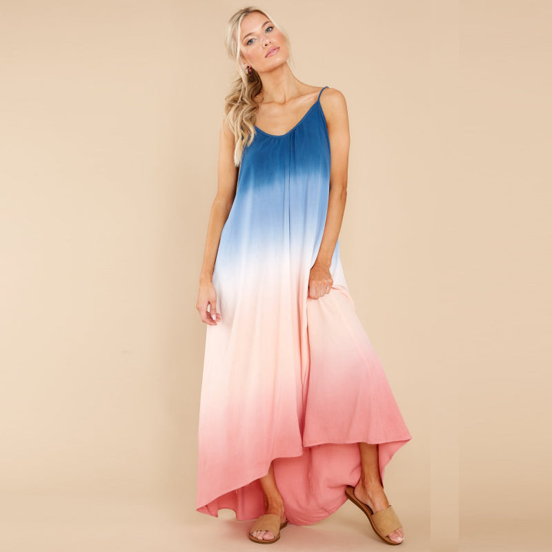 Flaxmaker Gradient Color Block Dress