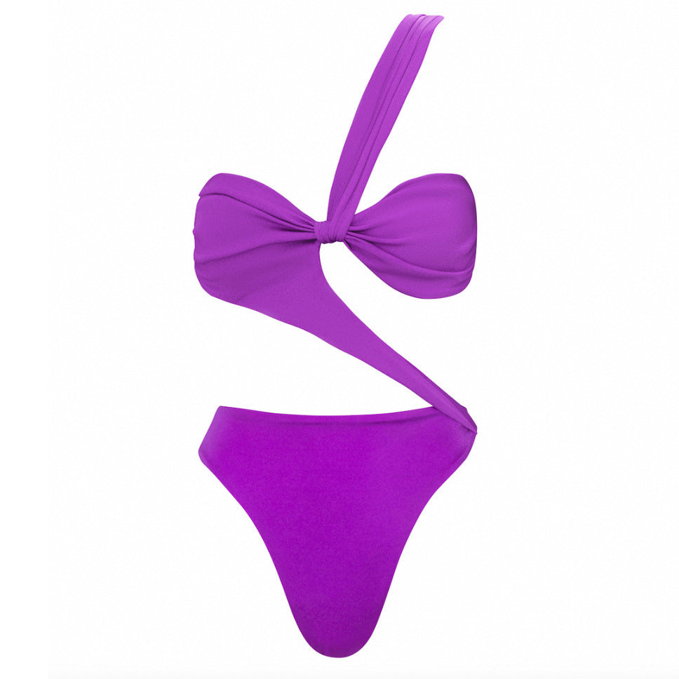 Sexy Cutout One Shoulder One Piece Swimsuit