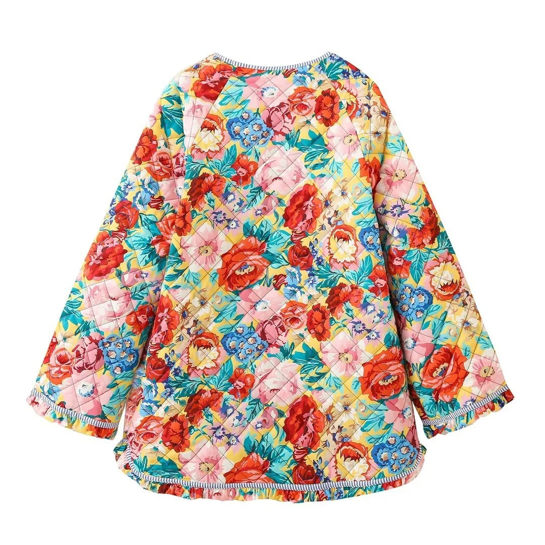 Blossom Printed Ruffle Cotton Coat
