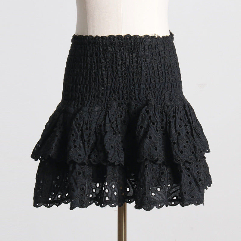 Ruffled Charmeuse Top and Skirt Set