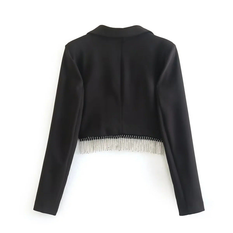 Fashion Sequins Tassel Two Piece Set