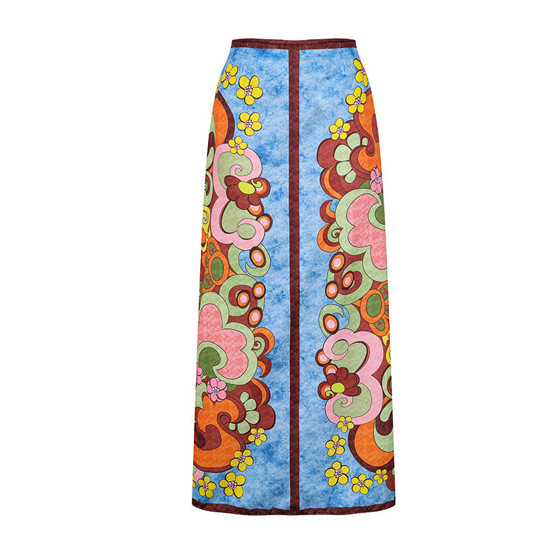 V Neck Ruffle Underwired Printed Backless One Piece Swimsuit and Skirt(Shipped on Jan 11th)