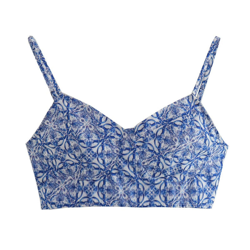 Retro Printed Cami and Skirt Set