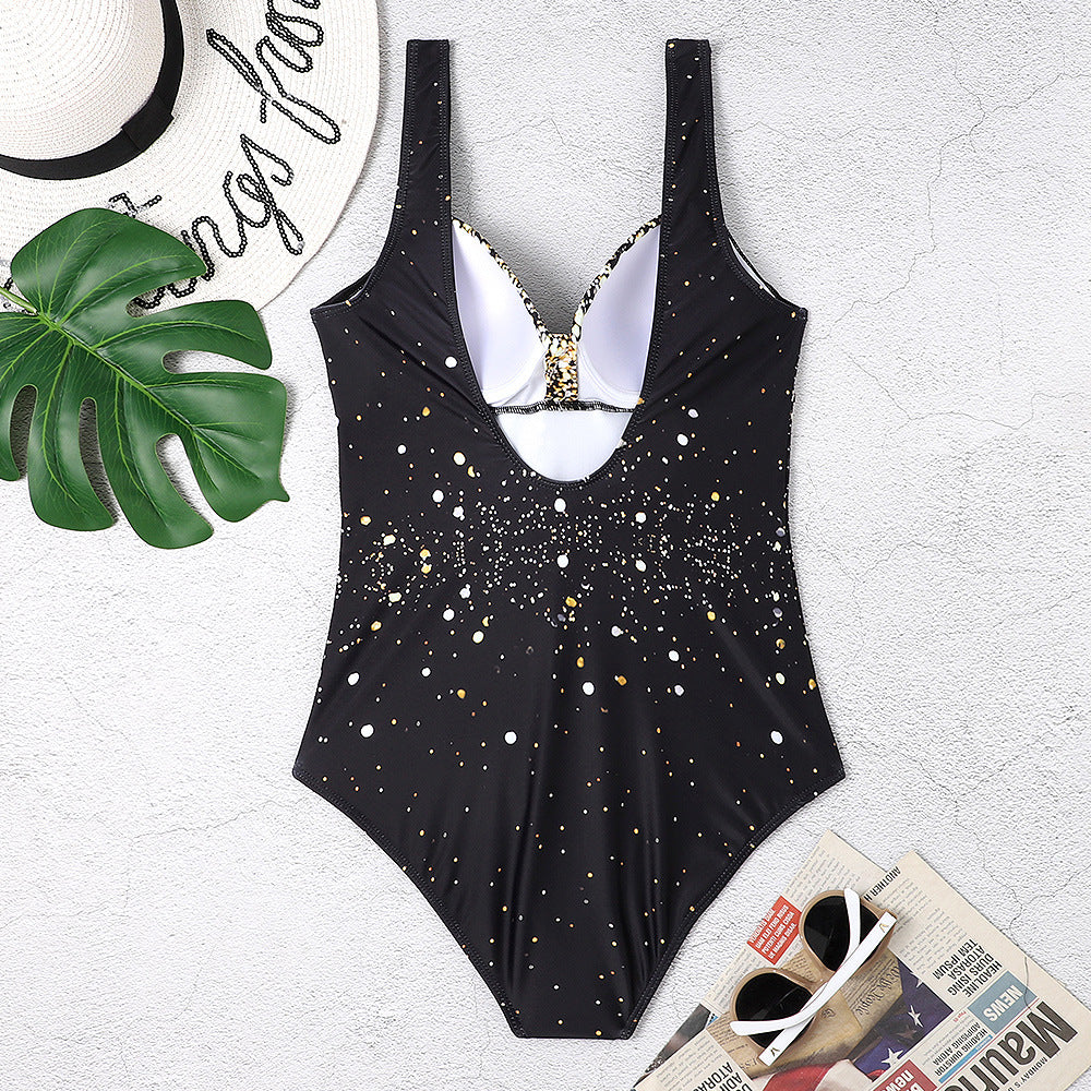 Printed One Piece Swimsuit and Sarong Flaxmaker