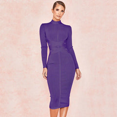 Elegant Vintage Formal Occasion Midi Bodycon Dress