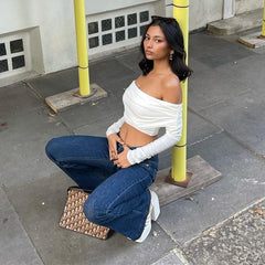 Off Shoulder Slim Fit Crop Top