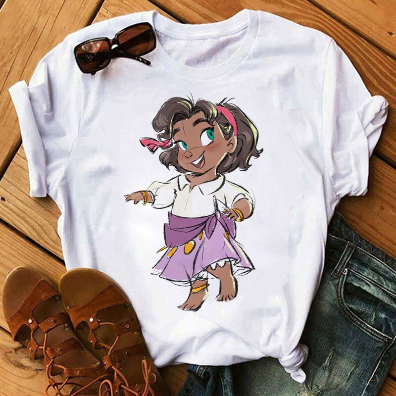 Cute Disney Princess Crew Neck Women's Top