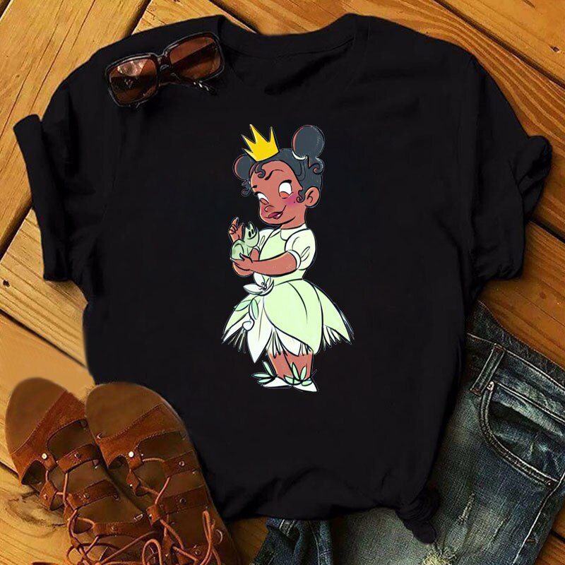 Cute Disney Princess Crew Neck Women's Top