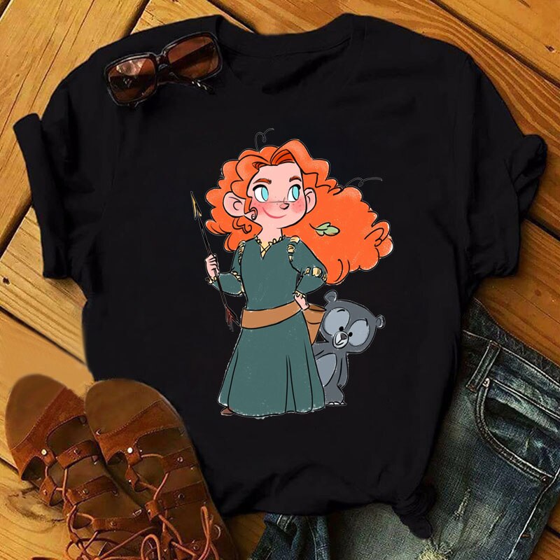 Cute Disney Princess Crew Neck Women's Top