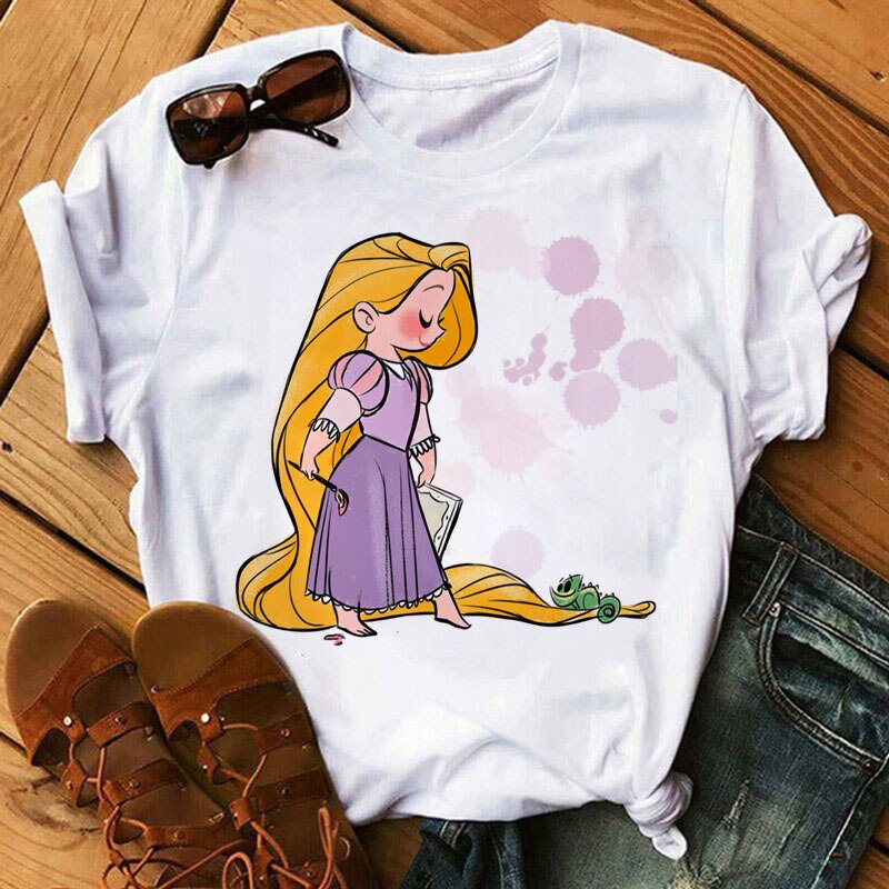 Cute Disney Princess Crew Neck Women's Top