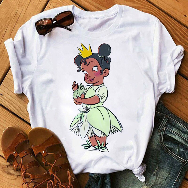 Cute Disney Princess Crew Neck Women's Top