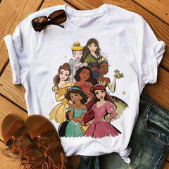 Cute Disney Princess Crew Neck Women's Top