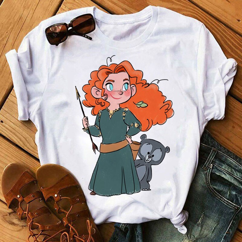 Cute Disney Princess Crew Neck Women's Top