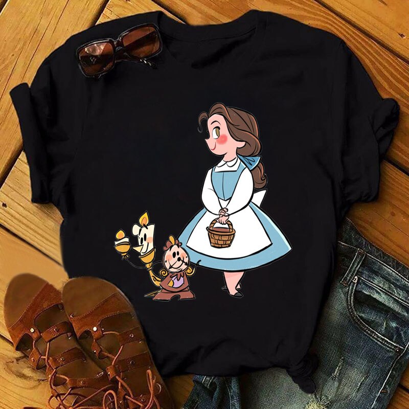 Cute Disney Princess Crew Neck Women's Top