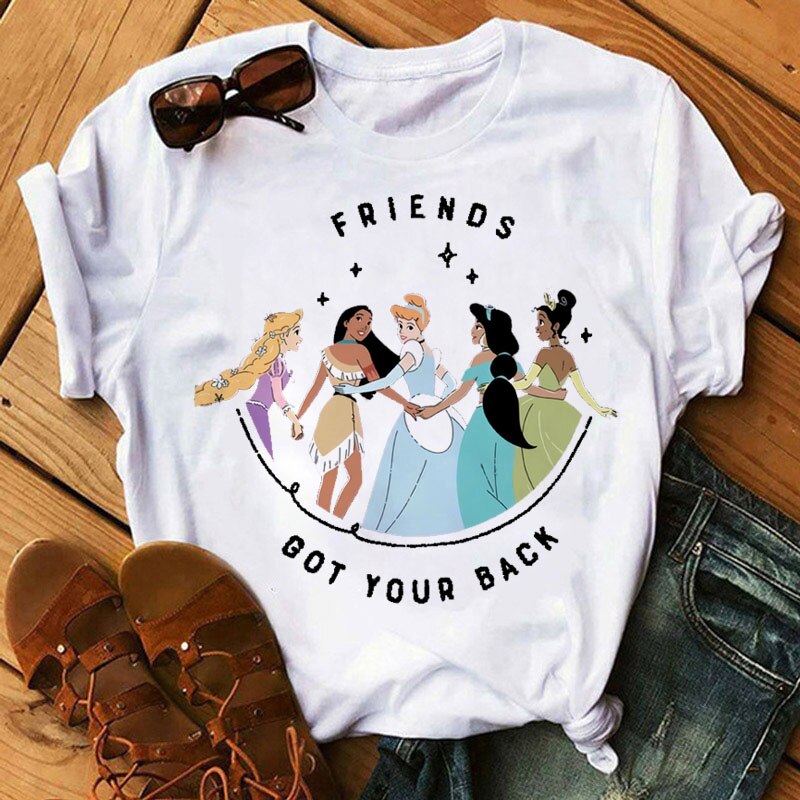 Cute Disney Princess Crew Neck Women's Top