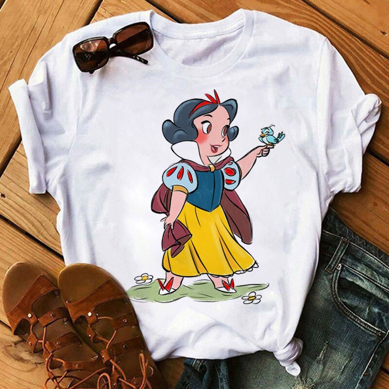 Cute Disney Princess Crew Neck Women's Top