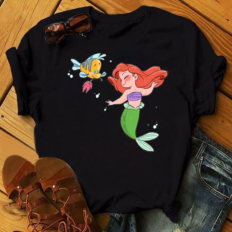 Cute Disney Princess Crew Neck Women's Top