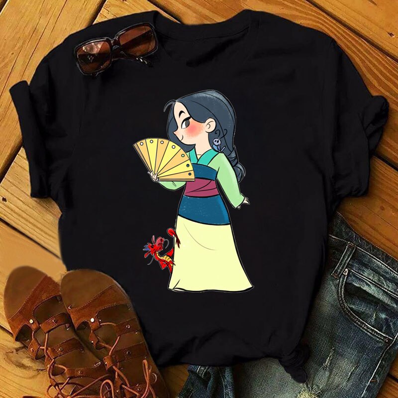 Cute Disney Princess Crew Neck Women's Top