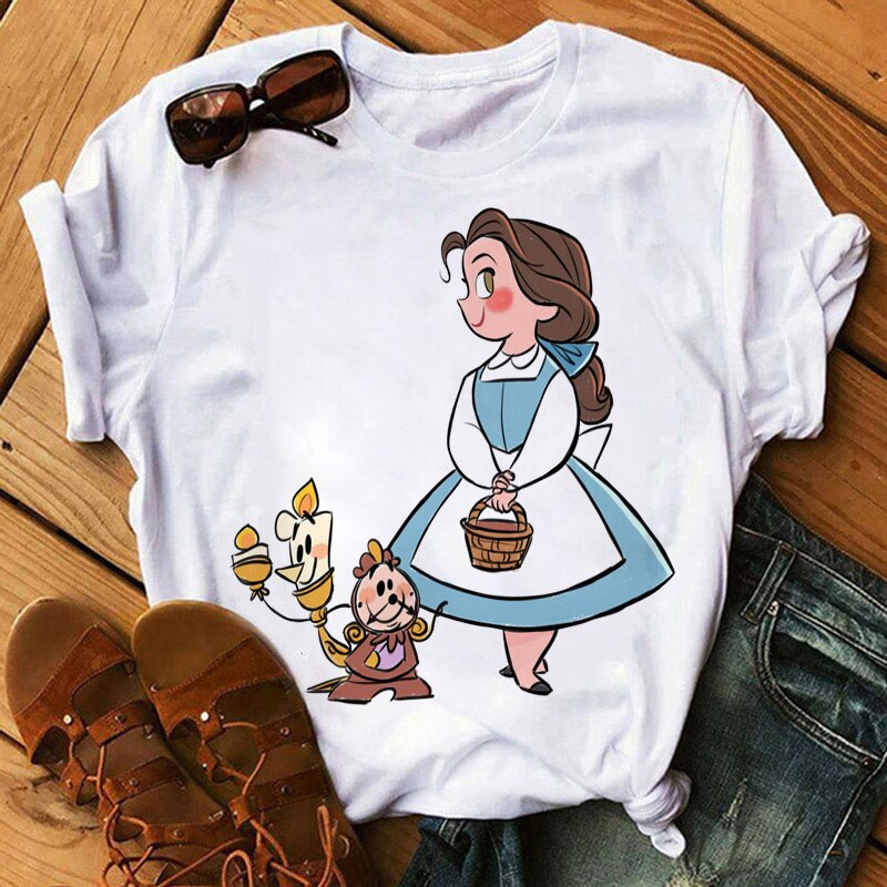 Cute Disney Princess Crew Neck Women's Top