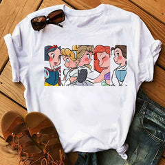 Cute Disney Princess Crew Neck Women's Top