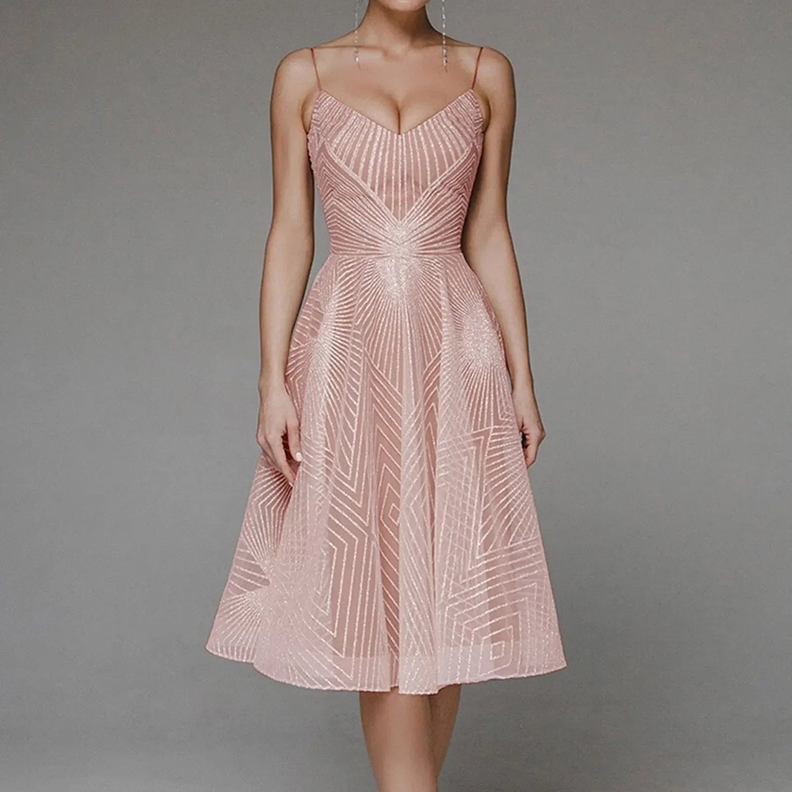 Elegant Luxury  Long Formal Party Midi Dress