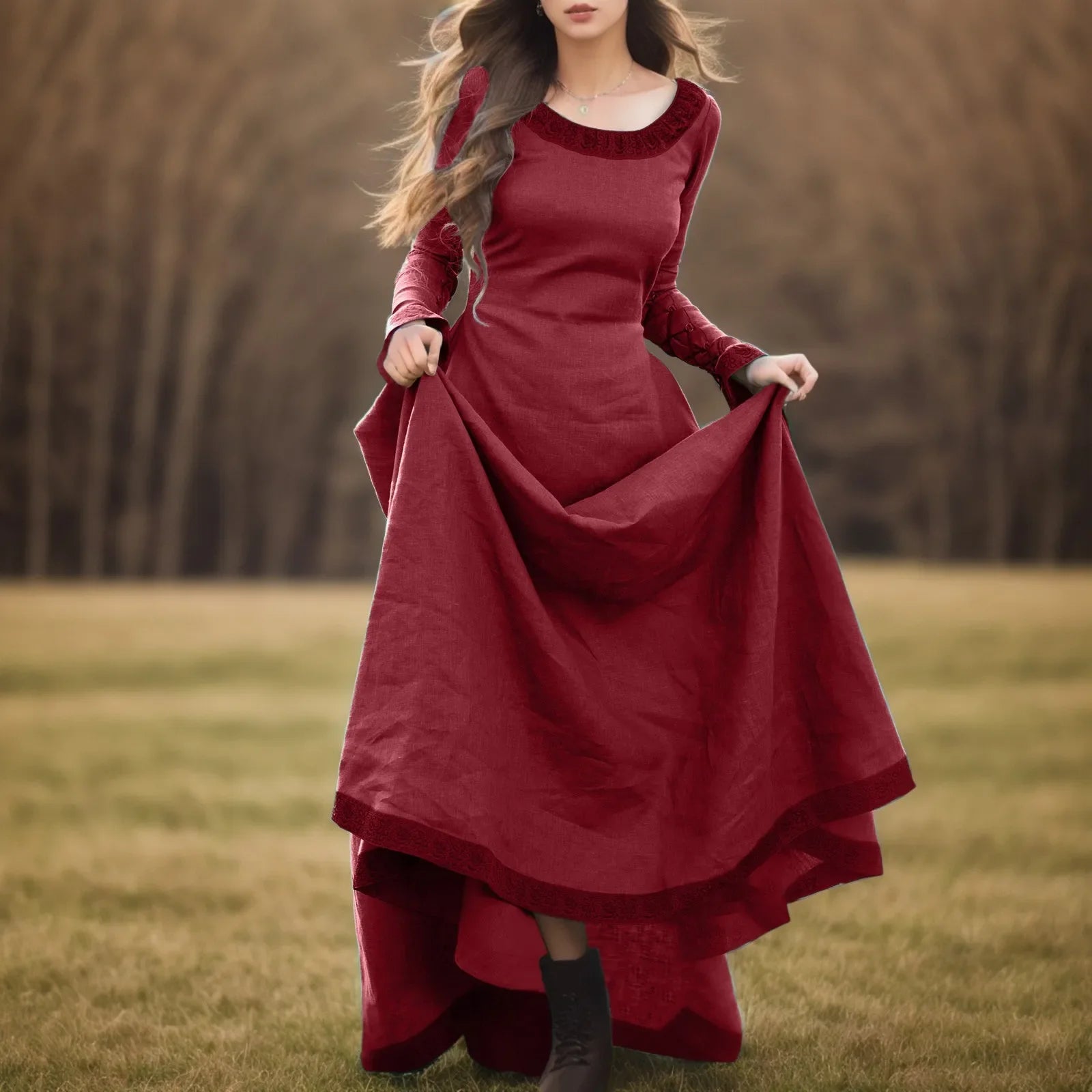 Fashion Fairy Elf Medieval Robe Vintage Renaissance Viking Costume Hal ...