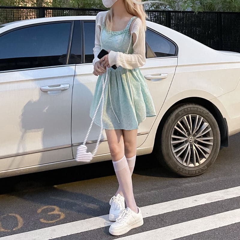 Floral Strap Dress  Ruffled Korean Party Fairy Dress