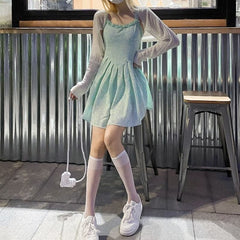 Floral Strap Dress  Ruffled Korean Party Fairy Dress