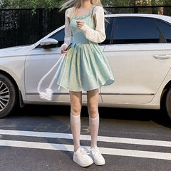Floral Strap Dress  Ruffled Korean Party Fairy Dress
