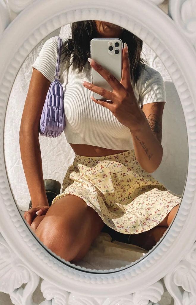 Nia Mini Floral Print Skirt