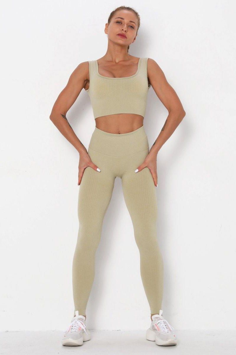 Beige 2 Piece Yoga Set