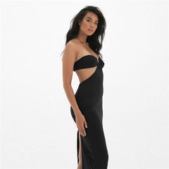 Tube Strap Halter Midi Dress