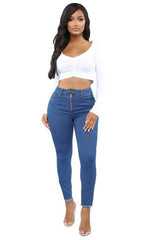 High Waist Slim Fit Pencil Jeans
