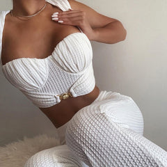 Sweetheart Flared Pants Matching Set
