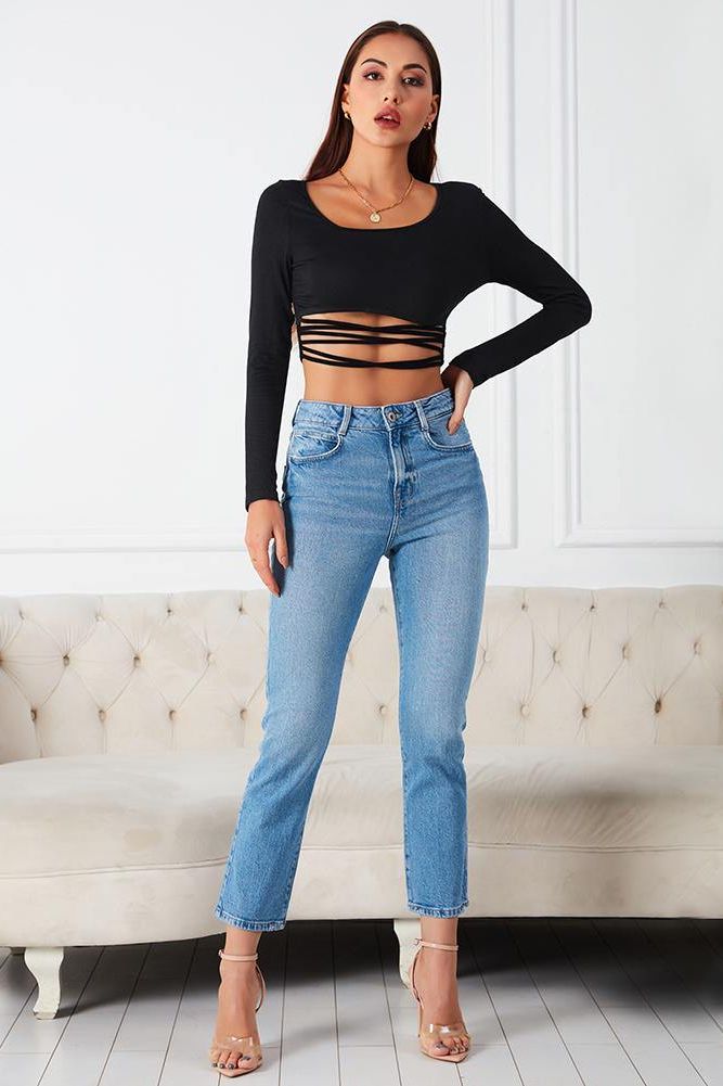 Long Sleeve Cut Top