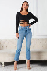 Long Sleeve Cut Top
