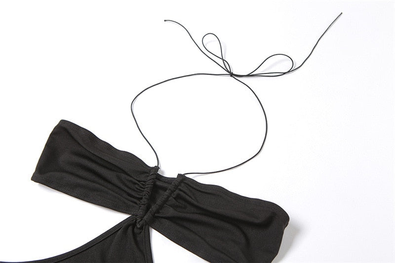 Tube Strap Halter Midi Dress