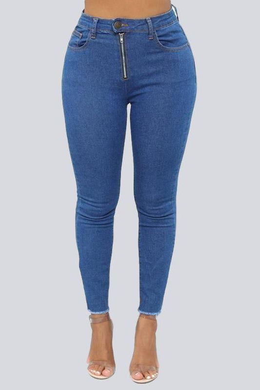 High Waist Slim Fit Pencil Jeans