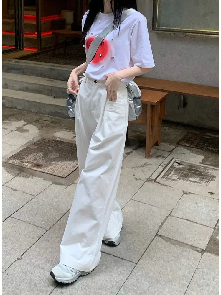 Korean Wide Leg Baggy Pants (Dark Brown) main image 0