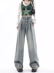 Blue Baggy  Y2K Gyaru Oversize Wide Leg Denim Harajuku Pant