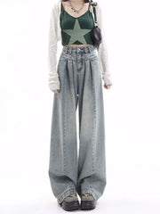 Blue Baggy  Y2K Gyaru Oversize Wide Leg Denim Harajuku Pant